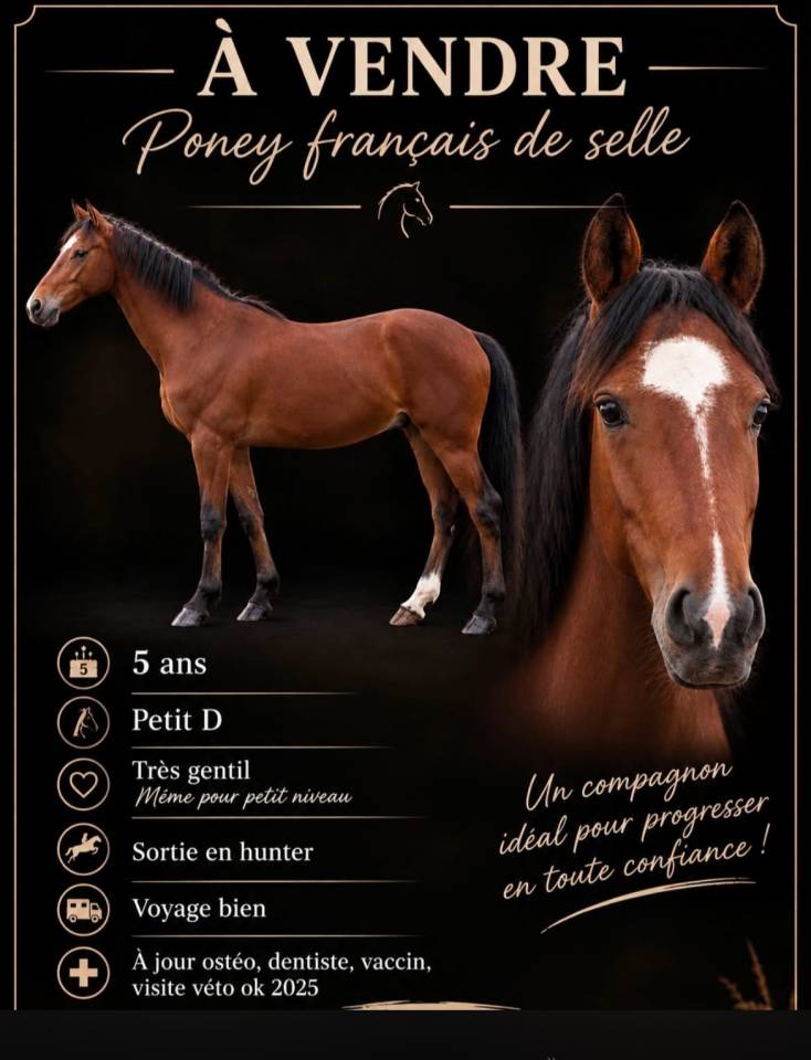 Ruin Franse rijpony PFS Te koop 2021 Donker bruin / bai