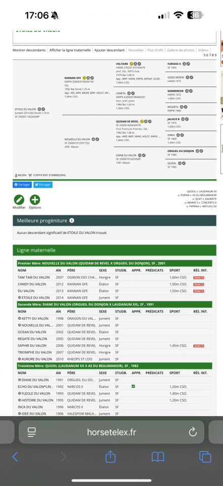 Merrie Selle Français Te koop 2014 Zwart