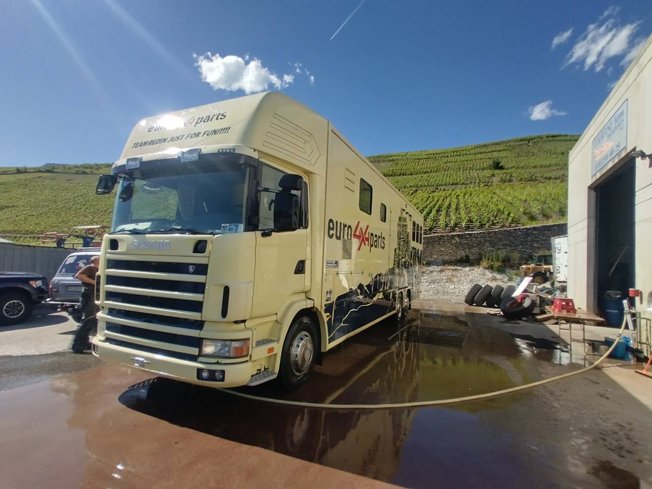 Zware paardenvrachtwagen (groot rijbewijs) Scania L144 6x2 2003 Tweedehands