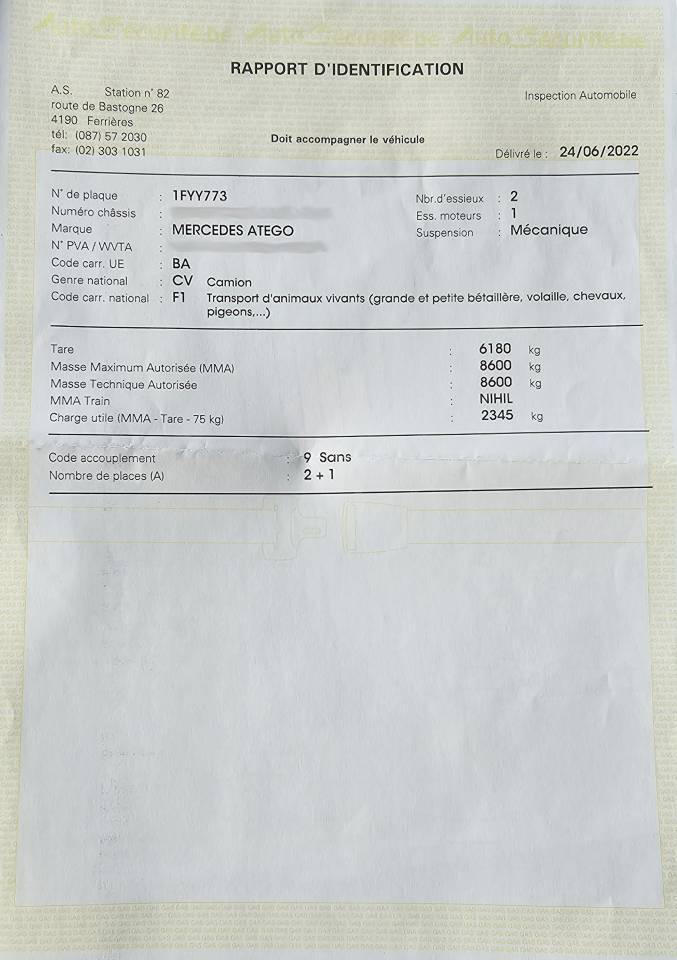Zware paardenvrachtwagen (groot rijbewijs) Mercedes ATEGO 2013 Tweedehands