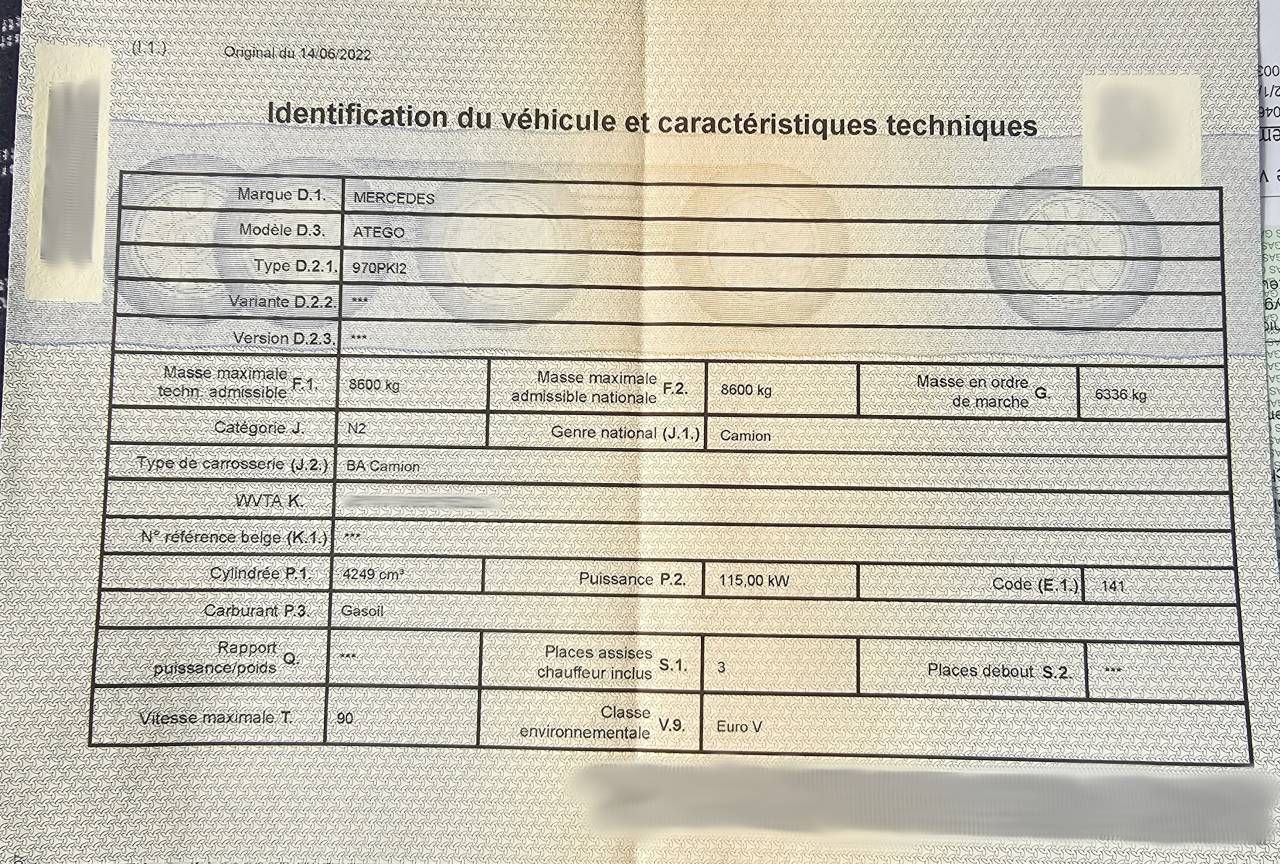 Zware paardenvrachtwagen (groot rijbewijs) Mercedes ATEGO 2013 Tweedehands