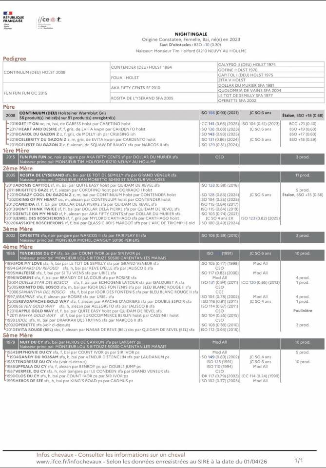 Merrie Bekend ras Te koop 2023 Schimmel ,  Continuum